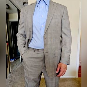 Zegna tan plaid suit